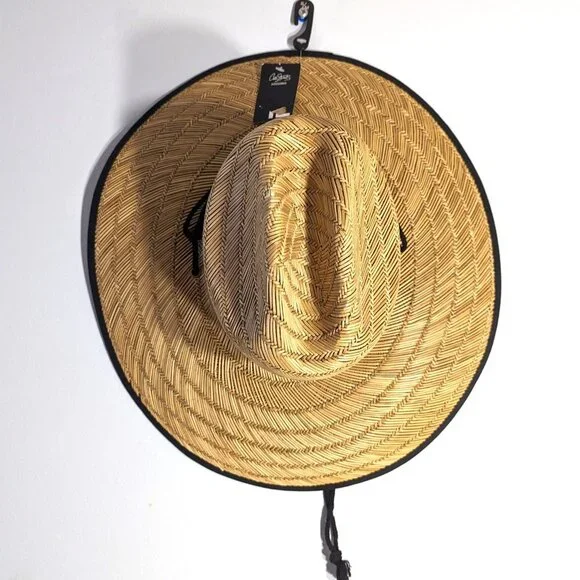 NWT Women Men CLASSIC Lifeguard Hat Straw Beach Wide Brim Sun hat Outdoo… - Picture 2 of 8